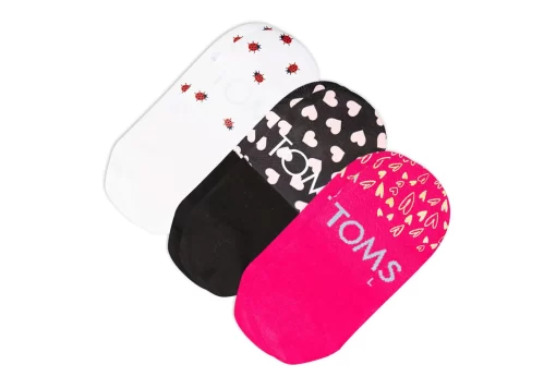 Damen TOMS *Ultimate No Show Socks Valentines 3 Pack Rosa Mehrfarbig
